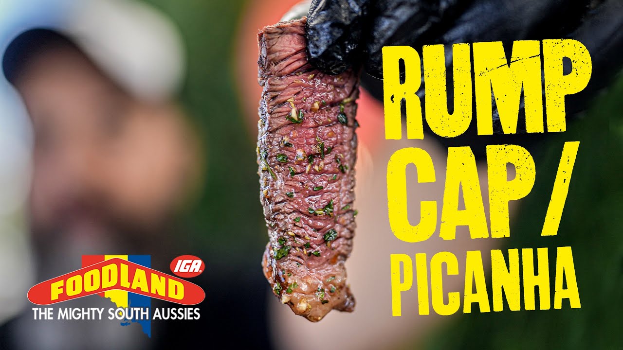 Brazilian picanha rump cap steak sliced for BBQ recipe video