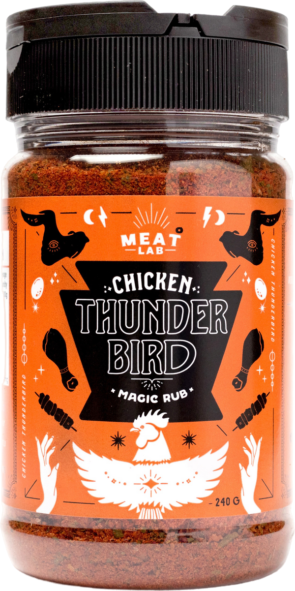 Chicken Thunderbird jar, a Meat Lab rub for chicken