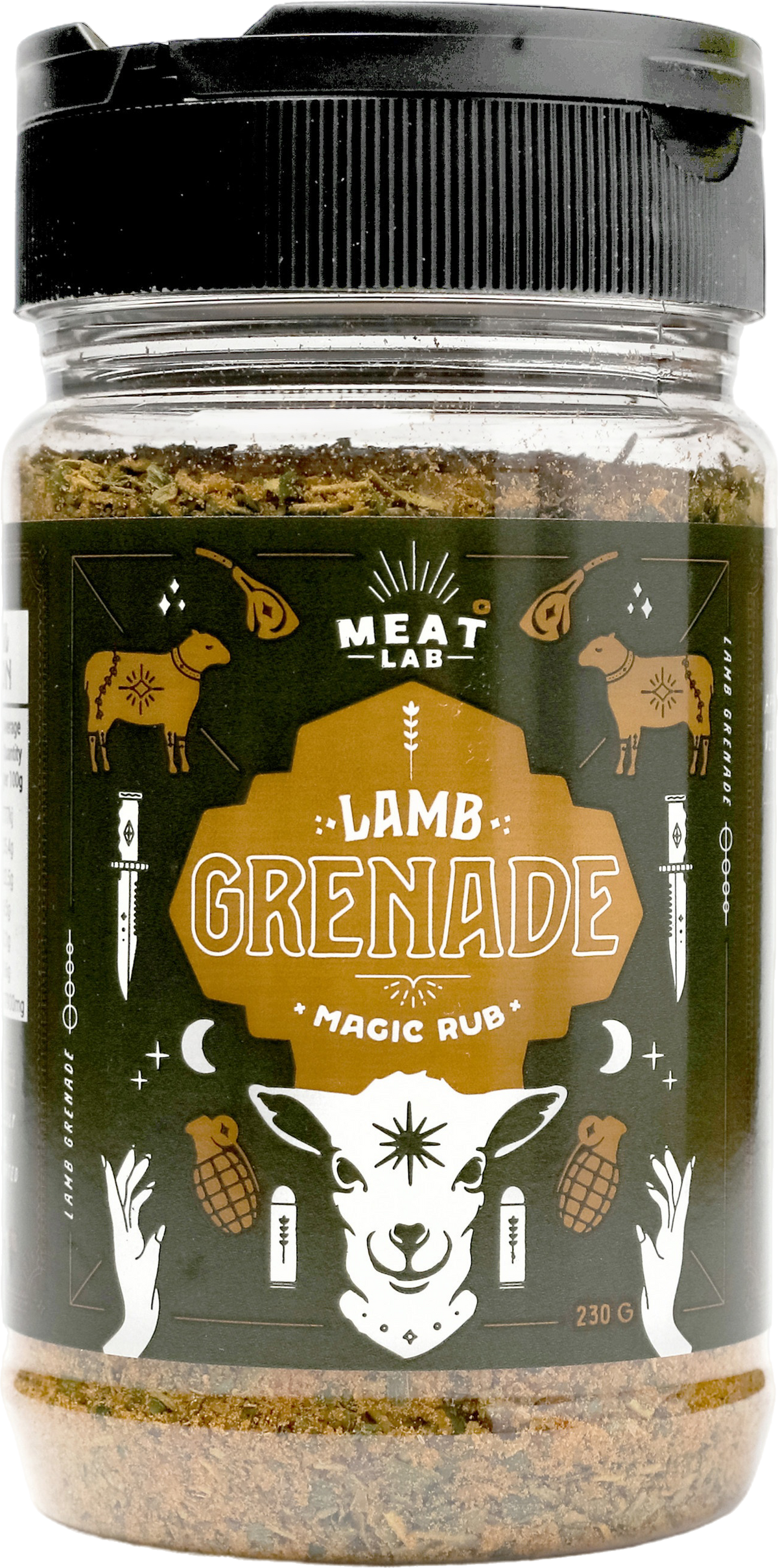 Lamb Grenade jar, a Meat Lab rub for lamb