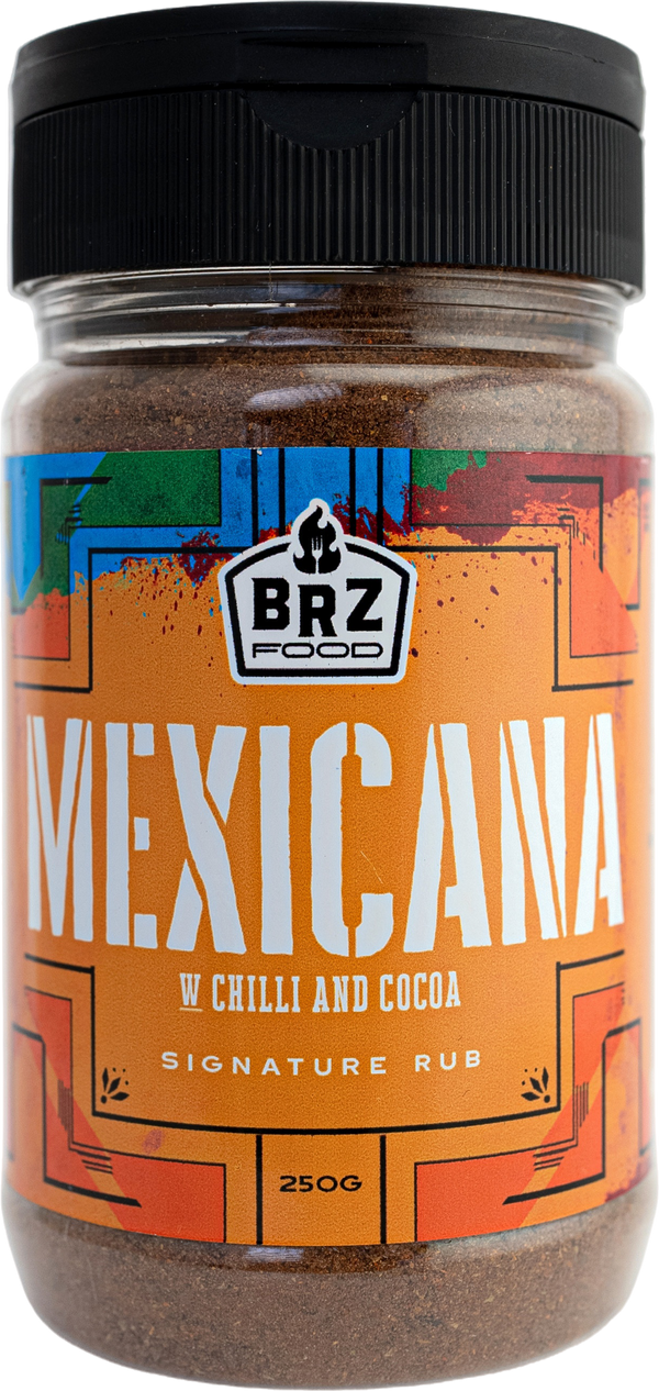 Mexicana jar with chilli and cocoa, a dark powdered rub