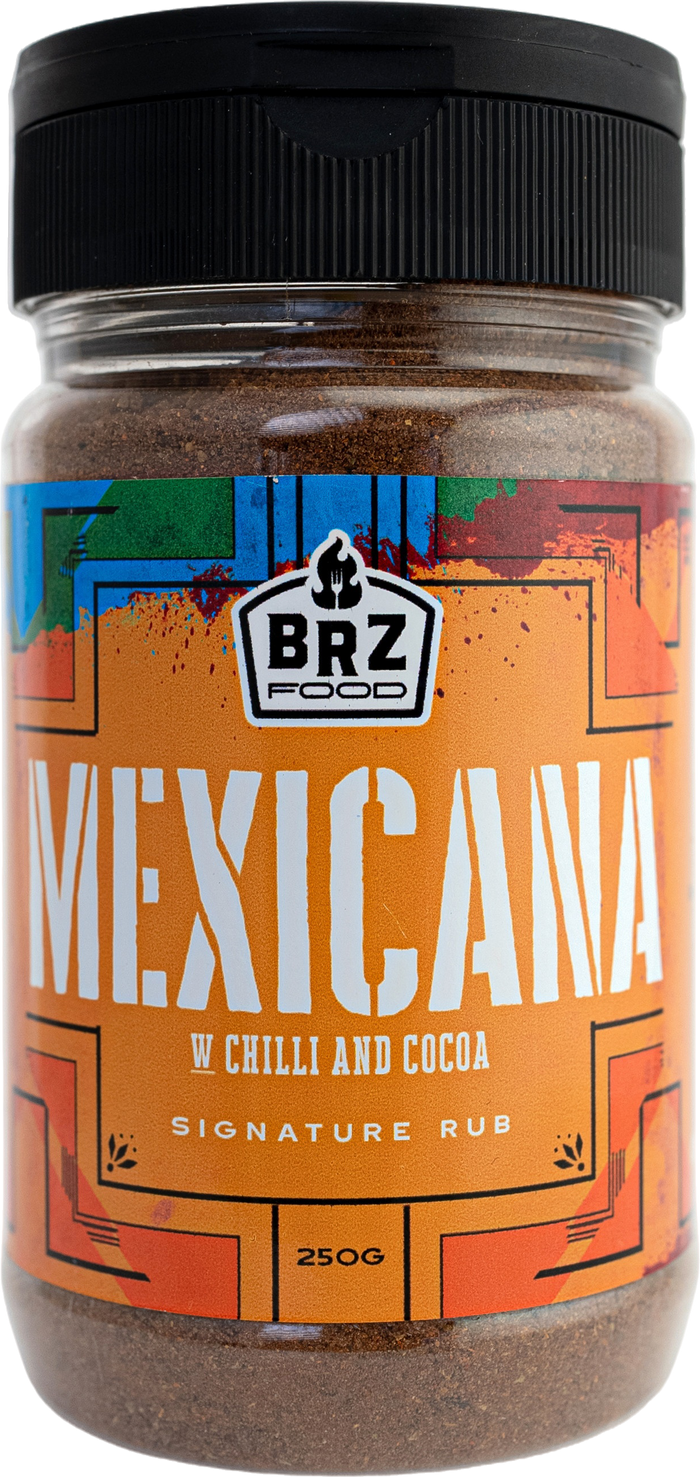 Mexicana jar with chilli and cocoa, a dark powdered rub